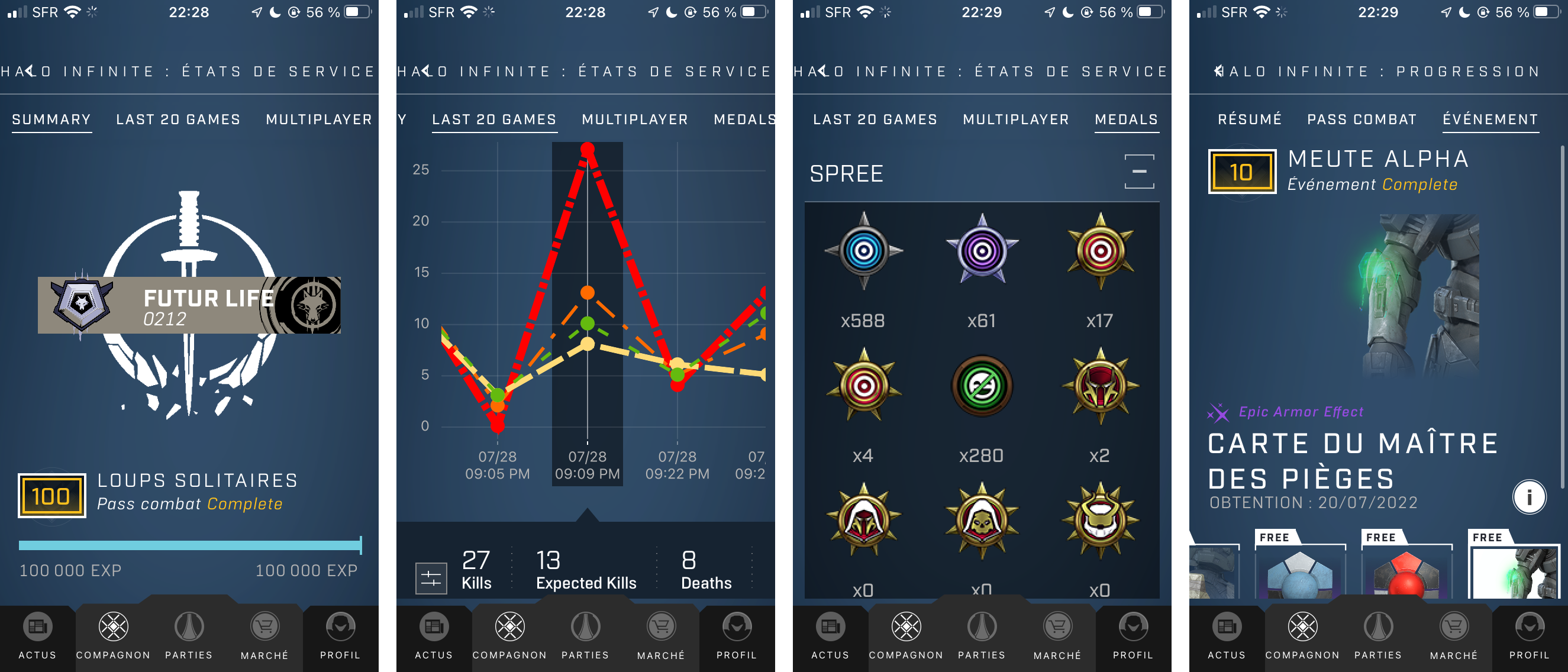 Halo Infinite Stats on Halo Waypoint Mobile Application